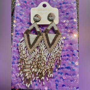 NEW Ashlyn Rose Beaded Fringe Earrings